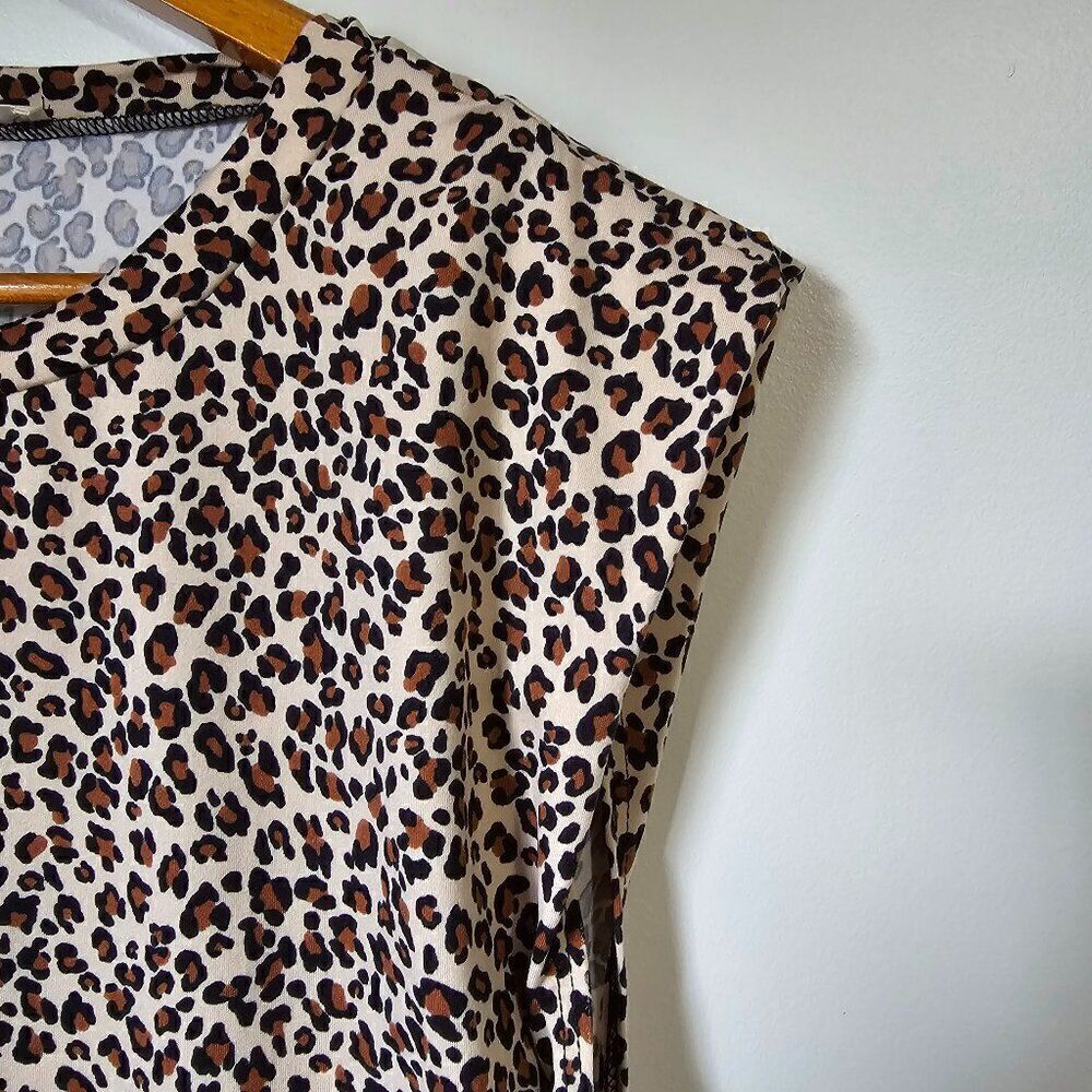 NEVER WORN ADORA ANIMAL PRINT MUSCLE TOP CREW NECK SOFT TOP SIZE SMALL - Picture 2 of 14